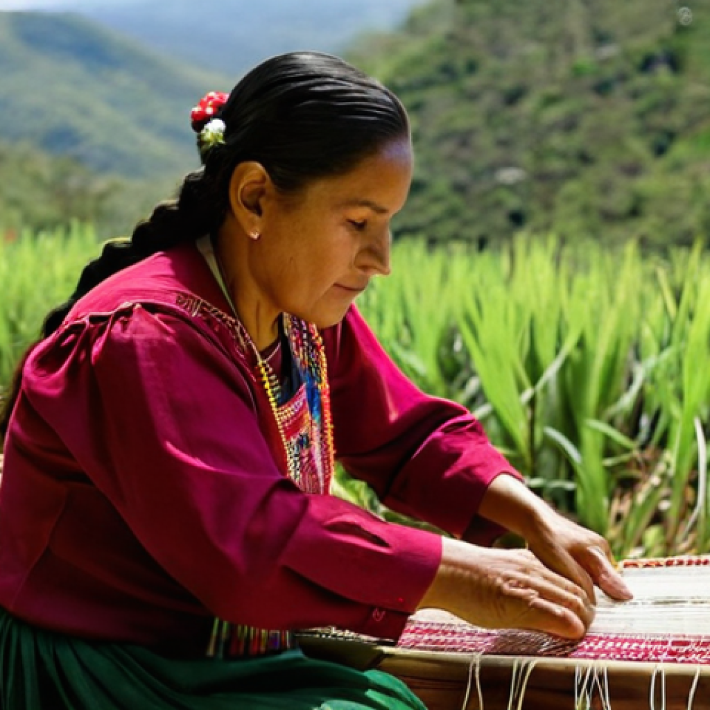 온두라스 전통 의상 - **A Lenca Weaver's Craft:** A dignified Lenca woman from the mountainous regions of Honduras, in her...