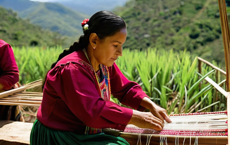 온두라스 전통 의상 - **A Lenca Weaver's Craft:** A dignified Lenca woman from the mountainous regions of Honduras, in her...
